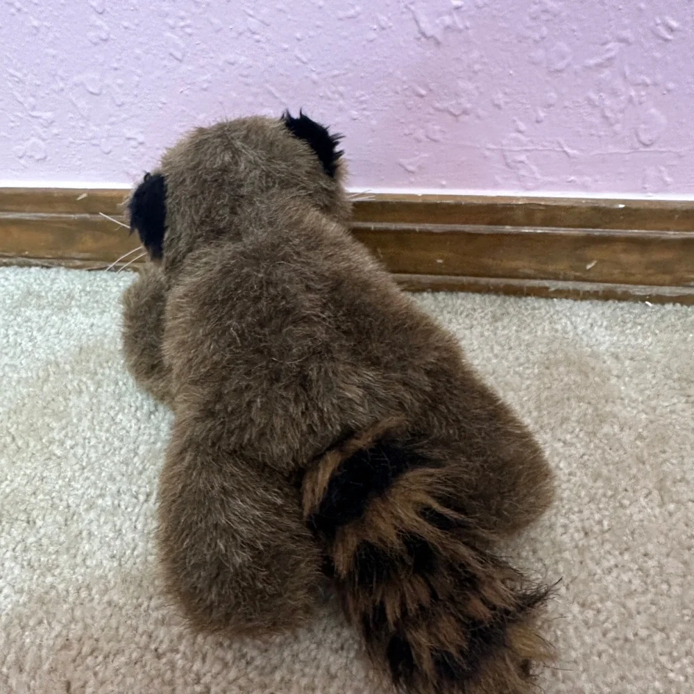 Bearington Collection 8” Reilly Raccoon Plush Soft Animal Bushy Tail